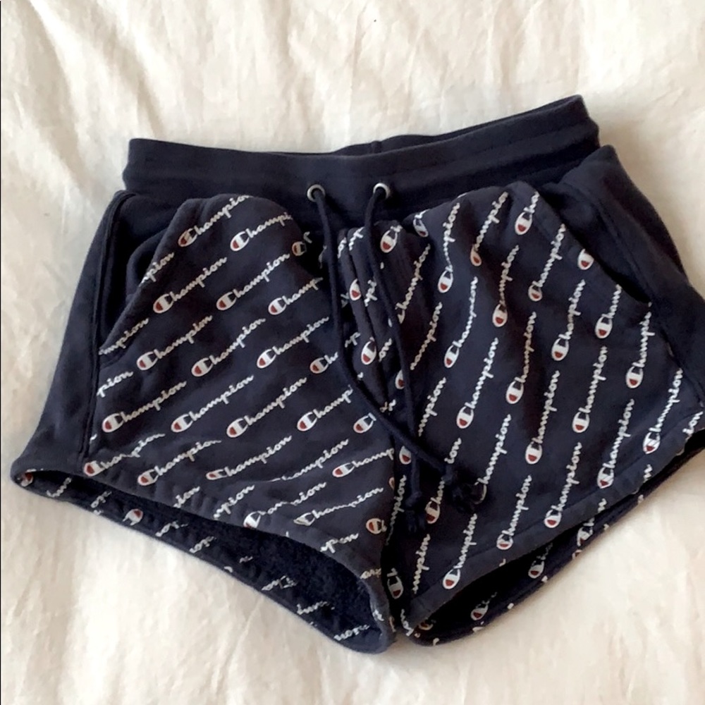 champion logo shorts
